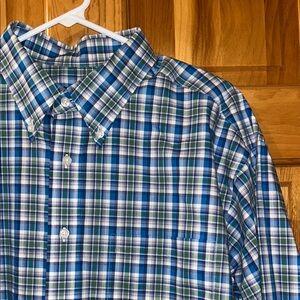 Jos. A. Bank Blue and Green Plaid Shirt